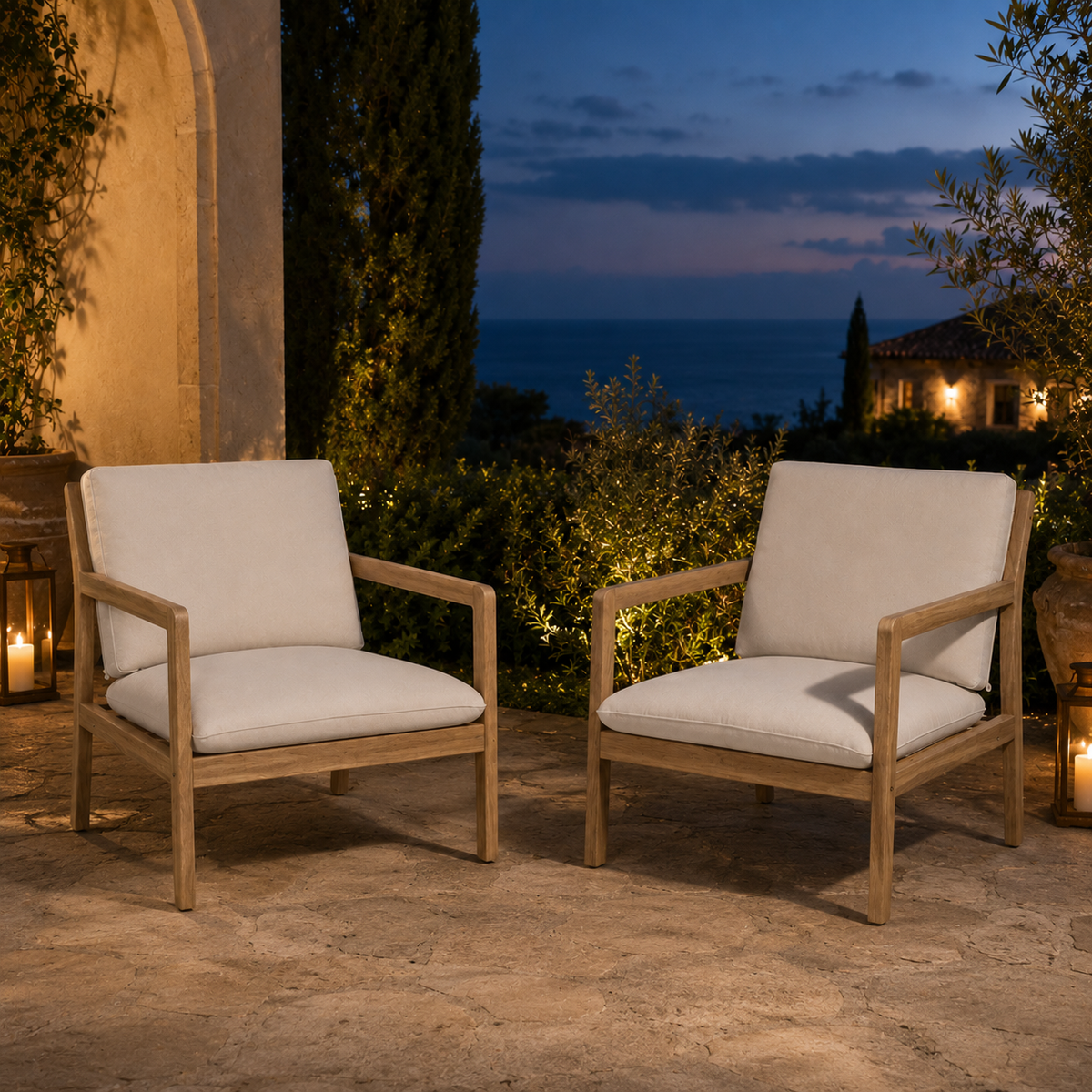 Marin Acacia Club Chairs — Pair