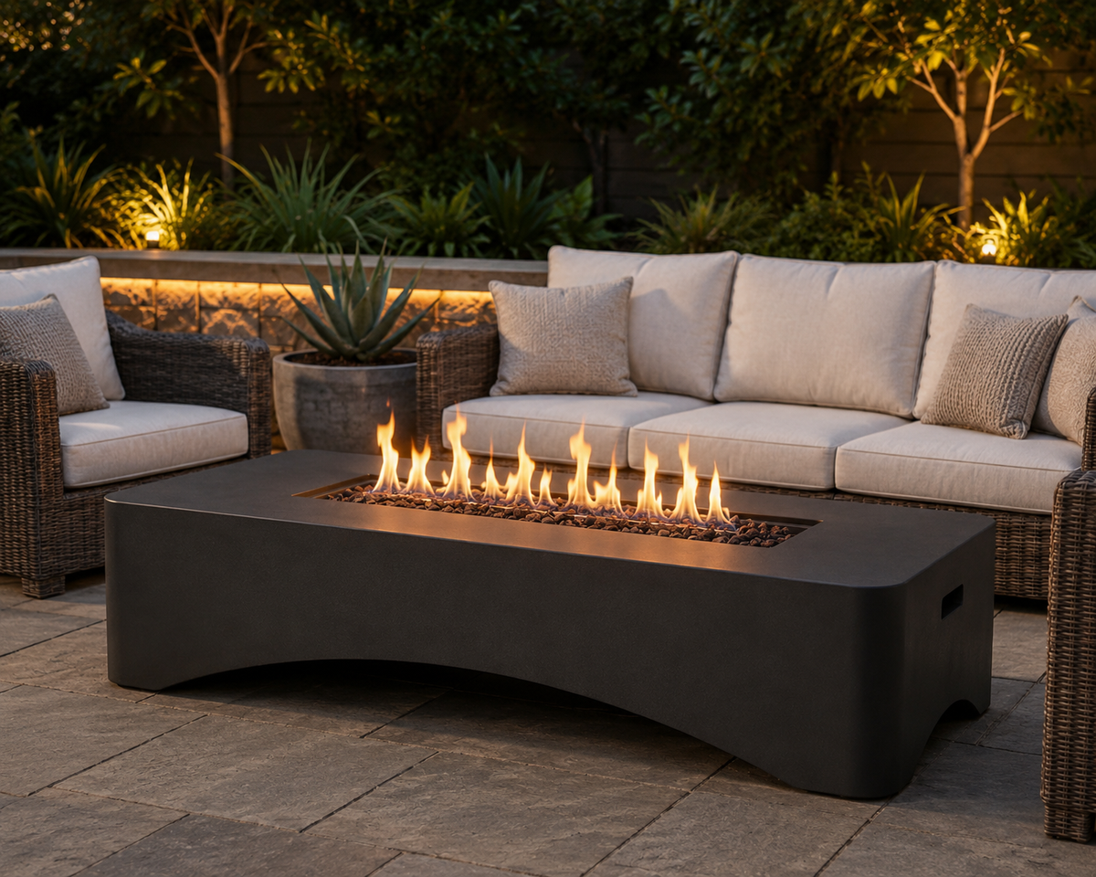 Montecito 56" Architectural Fire Table — Charcoal