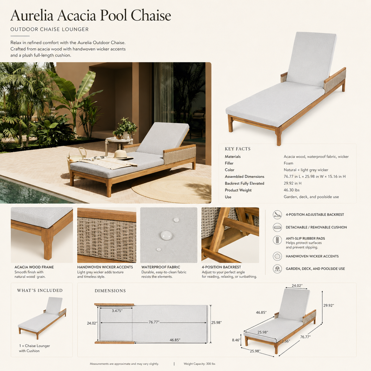 Aurelia Acacia Pool Chaise