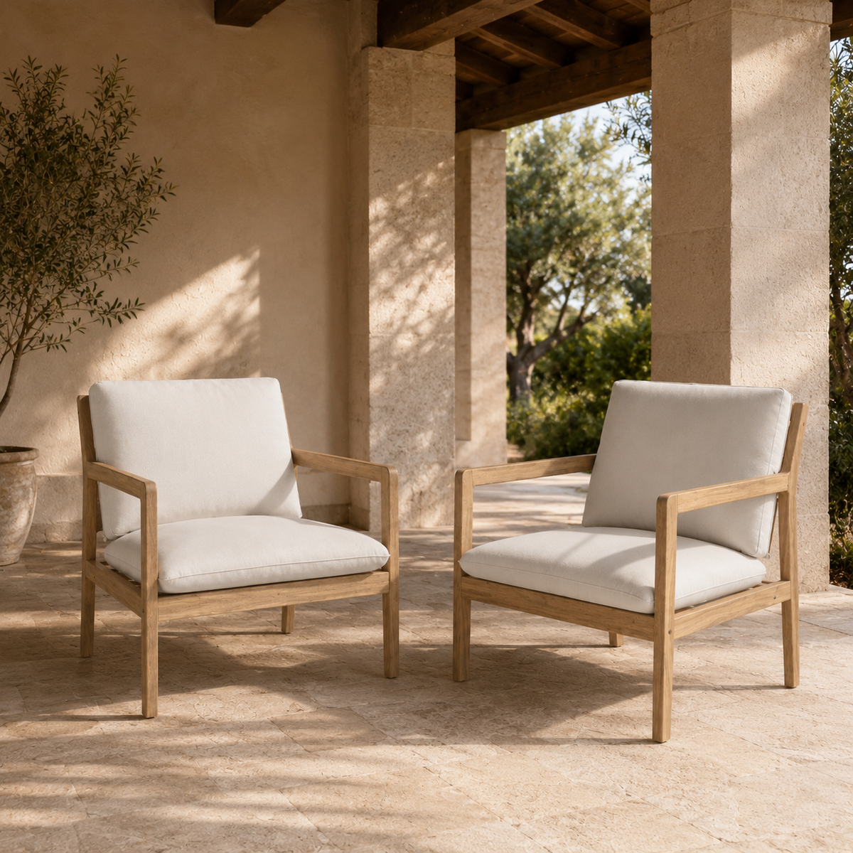 Marin Acacia Club Chairs — Pair