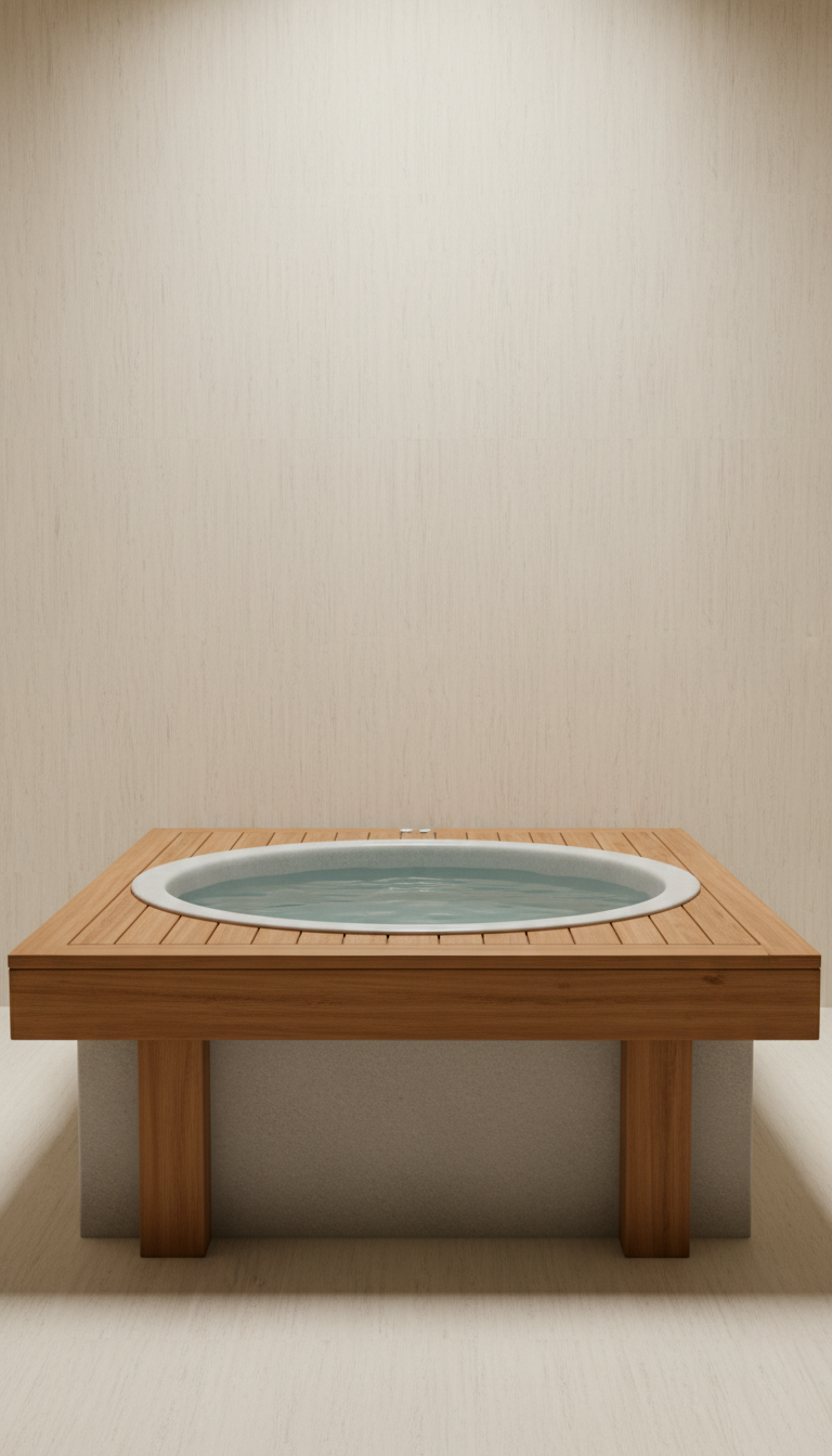 Resort-Style Hot Tub With Teak Surround