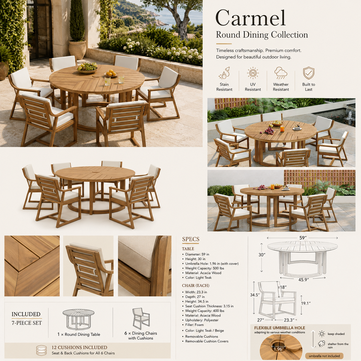 Carmel Round Dining Collection