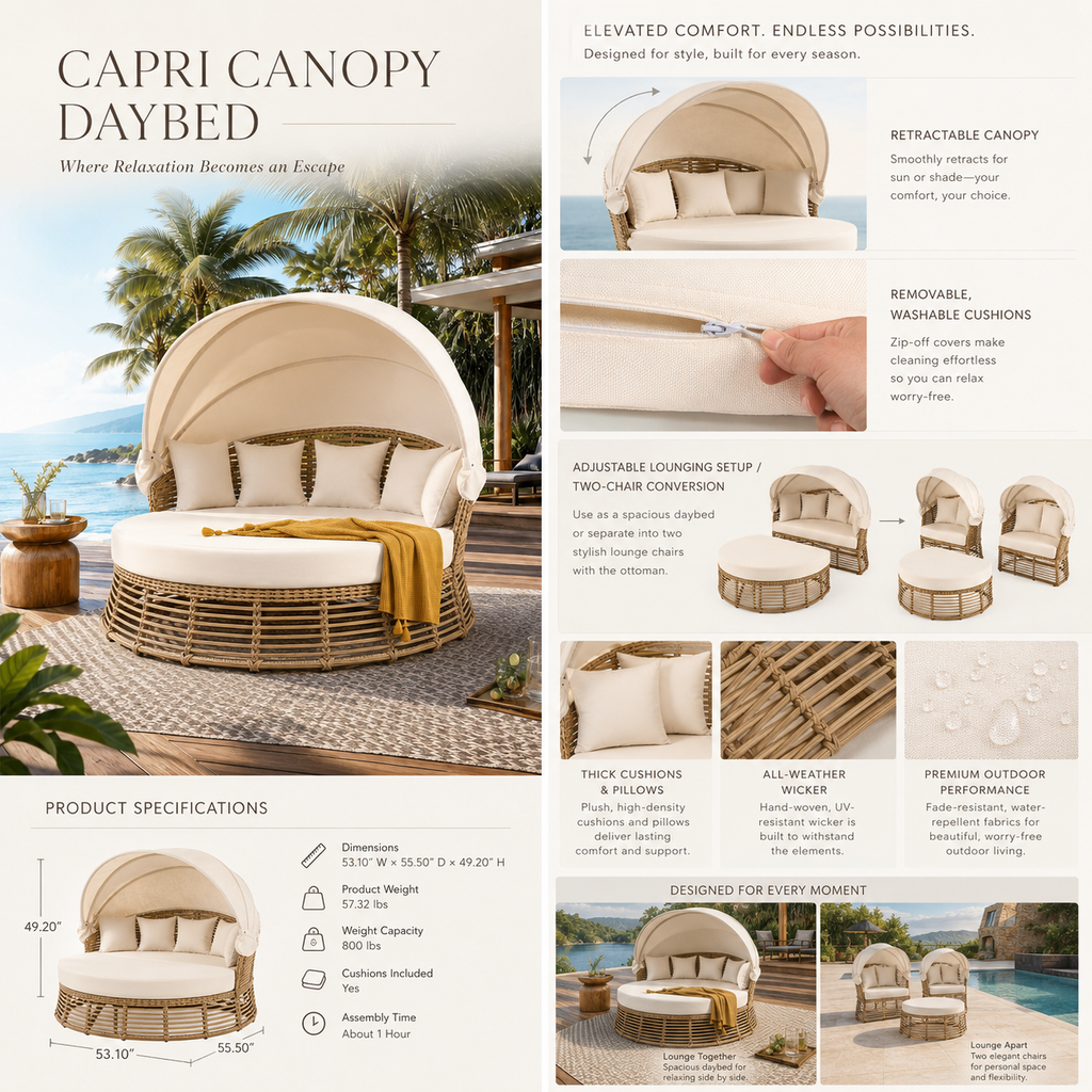 Capri Canopy Daybed
