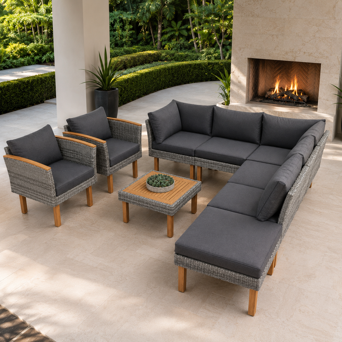 LegsLaguna Nine-Piece Acacia Lounge