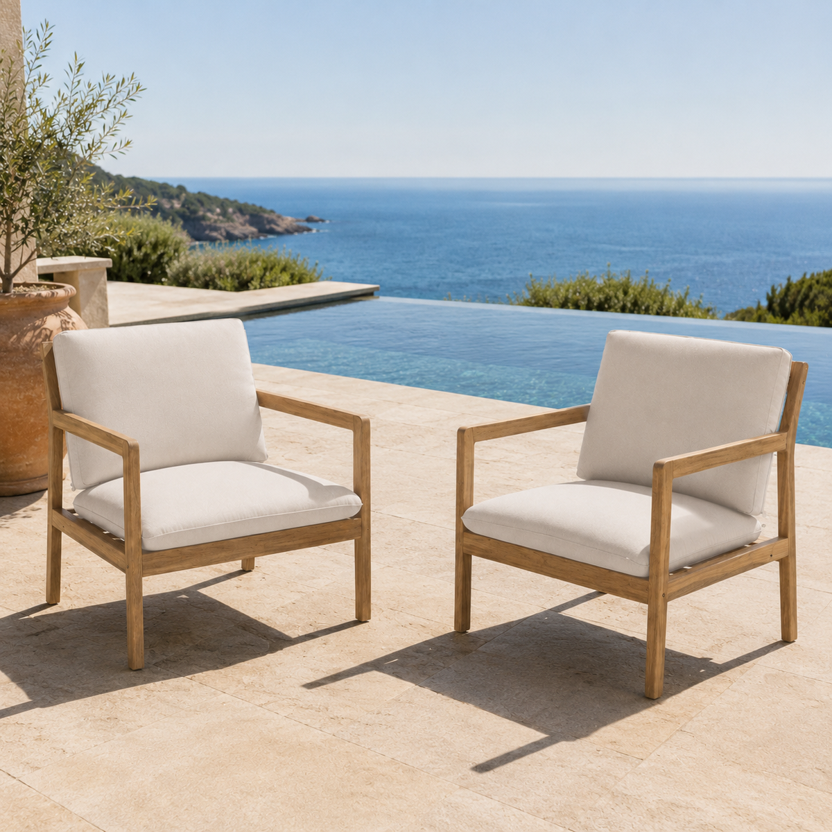 Marin Acacia Club Chairs — Pair