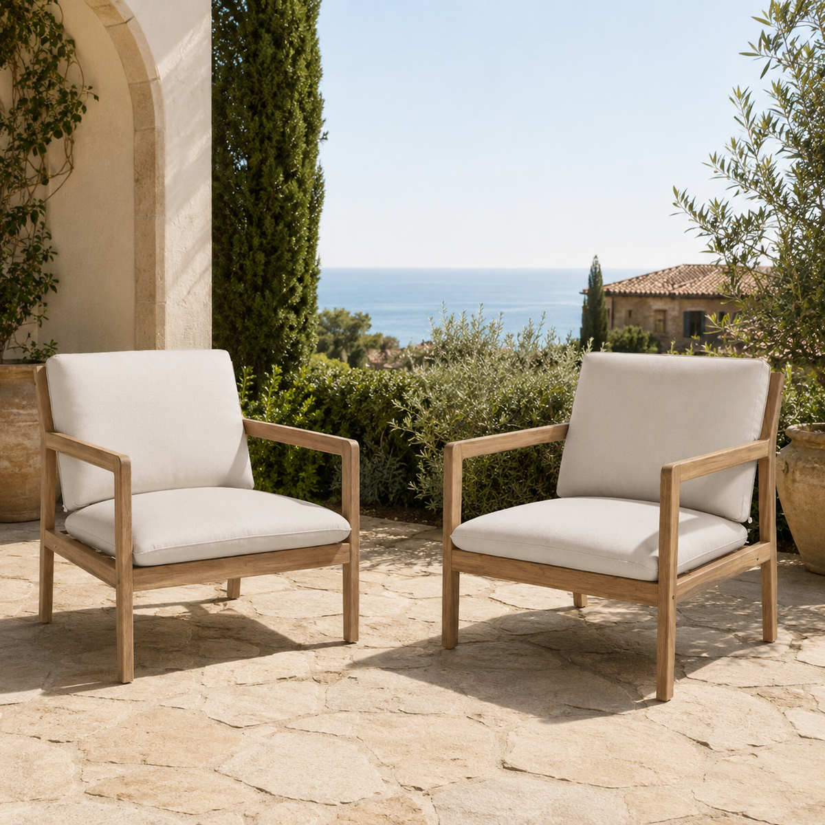 Marin Acacia Club Chairs — Pair