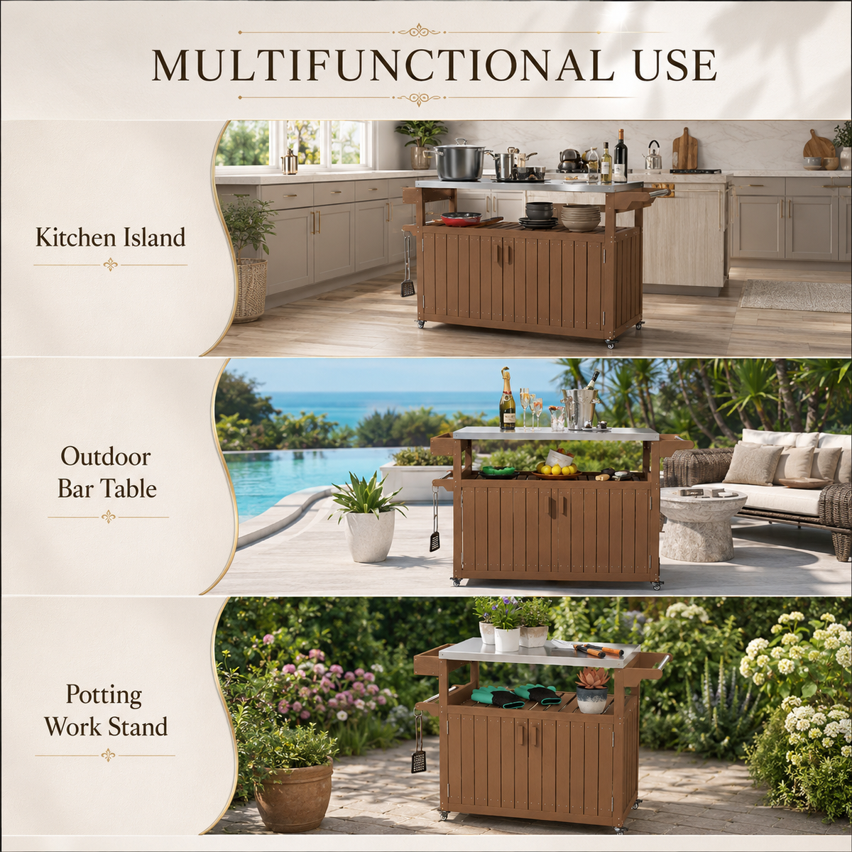 Sorrento Outdoor Serving Cart