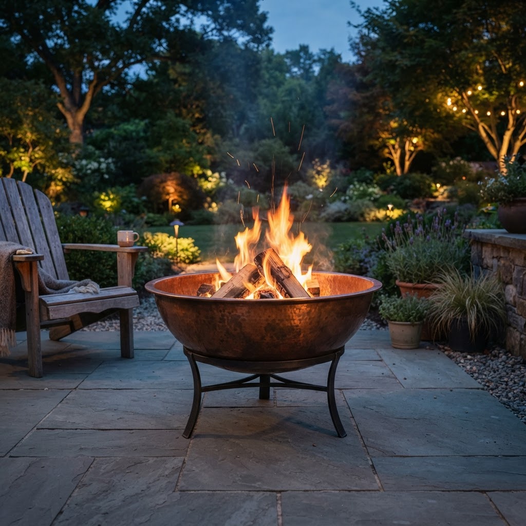 Mediterranean Copper Fire Bowl