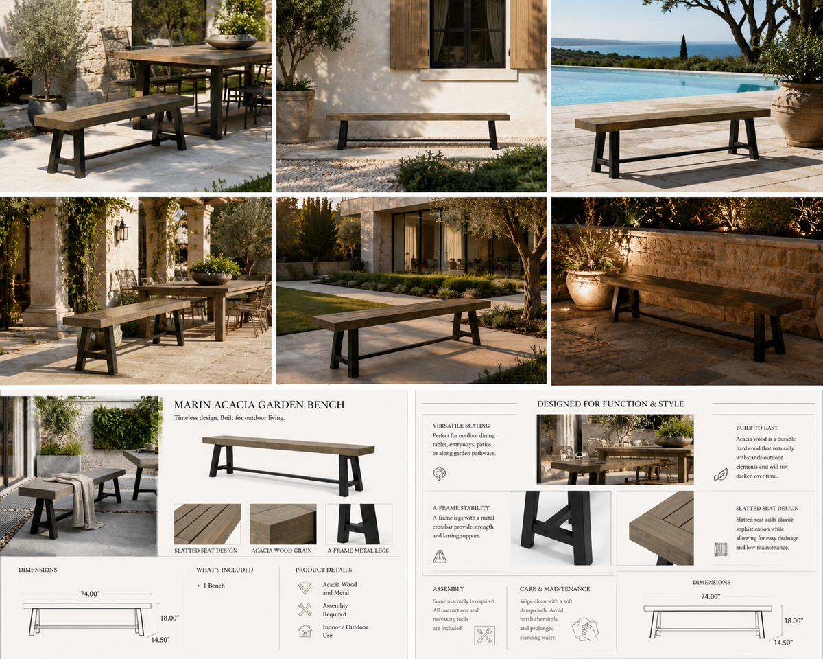 Marin Acacia Garden Bench
