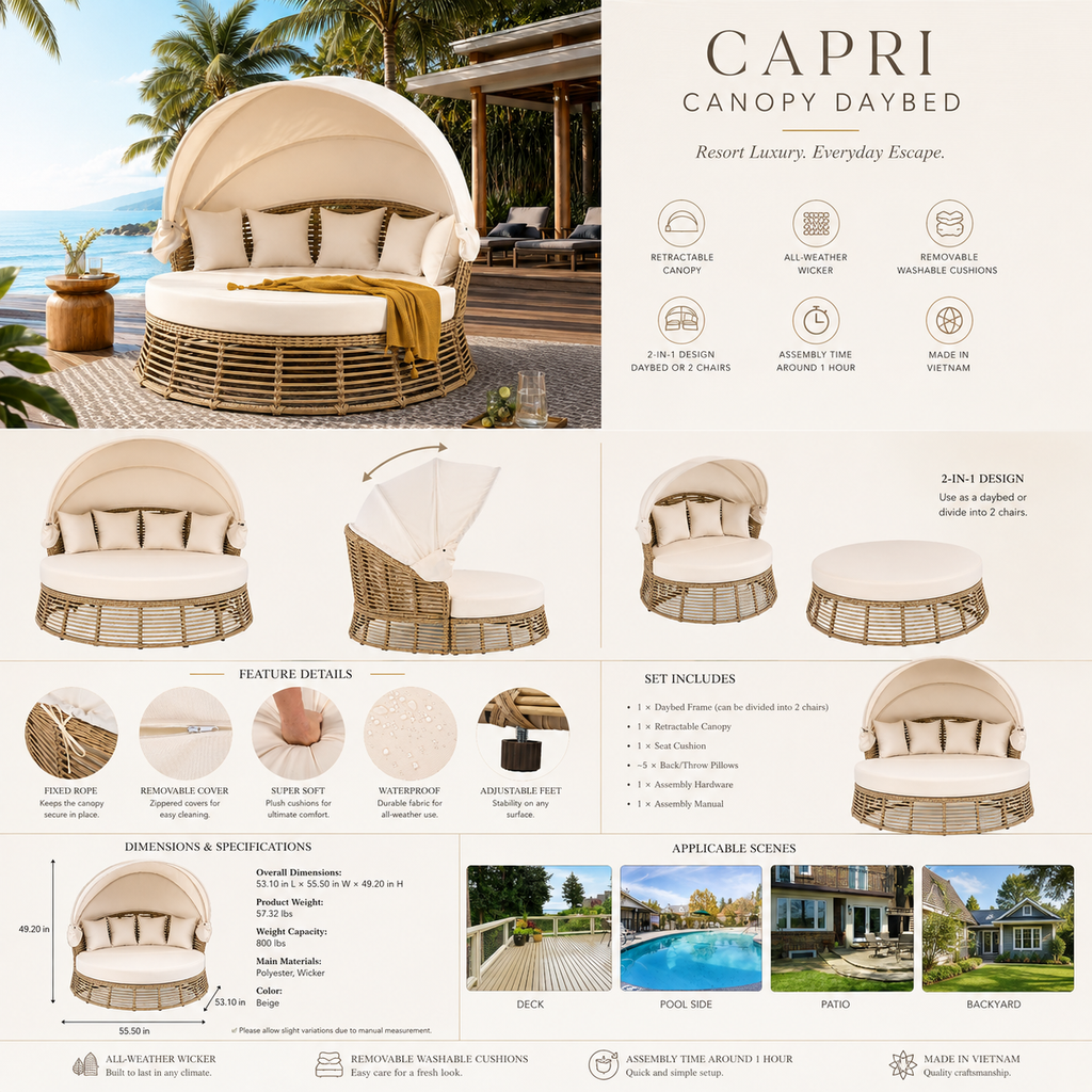 Capri Canopy Daybed
