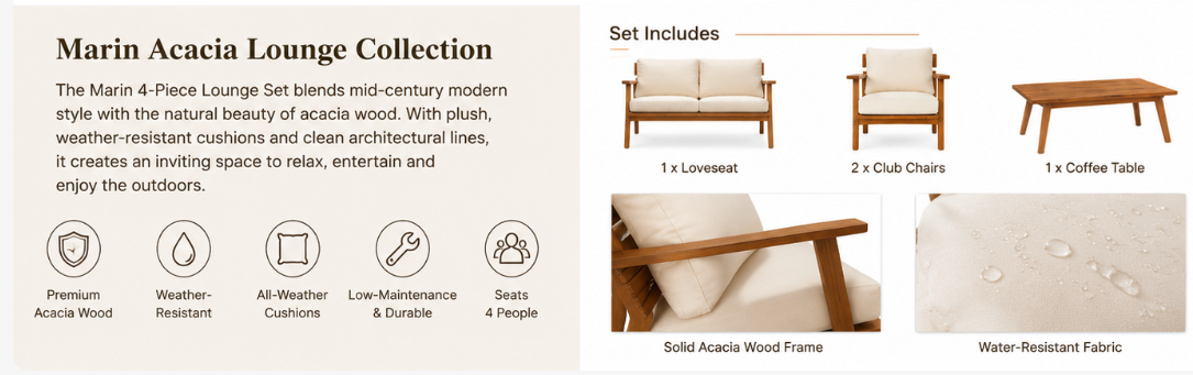 Marin Acacia Lounge Collection