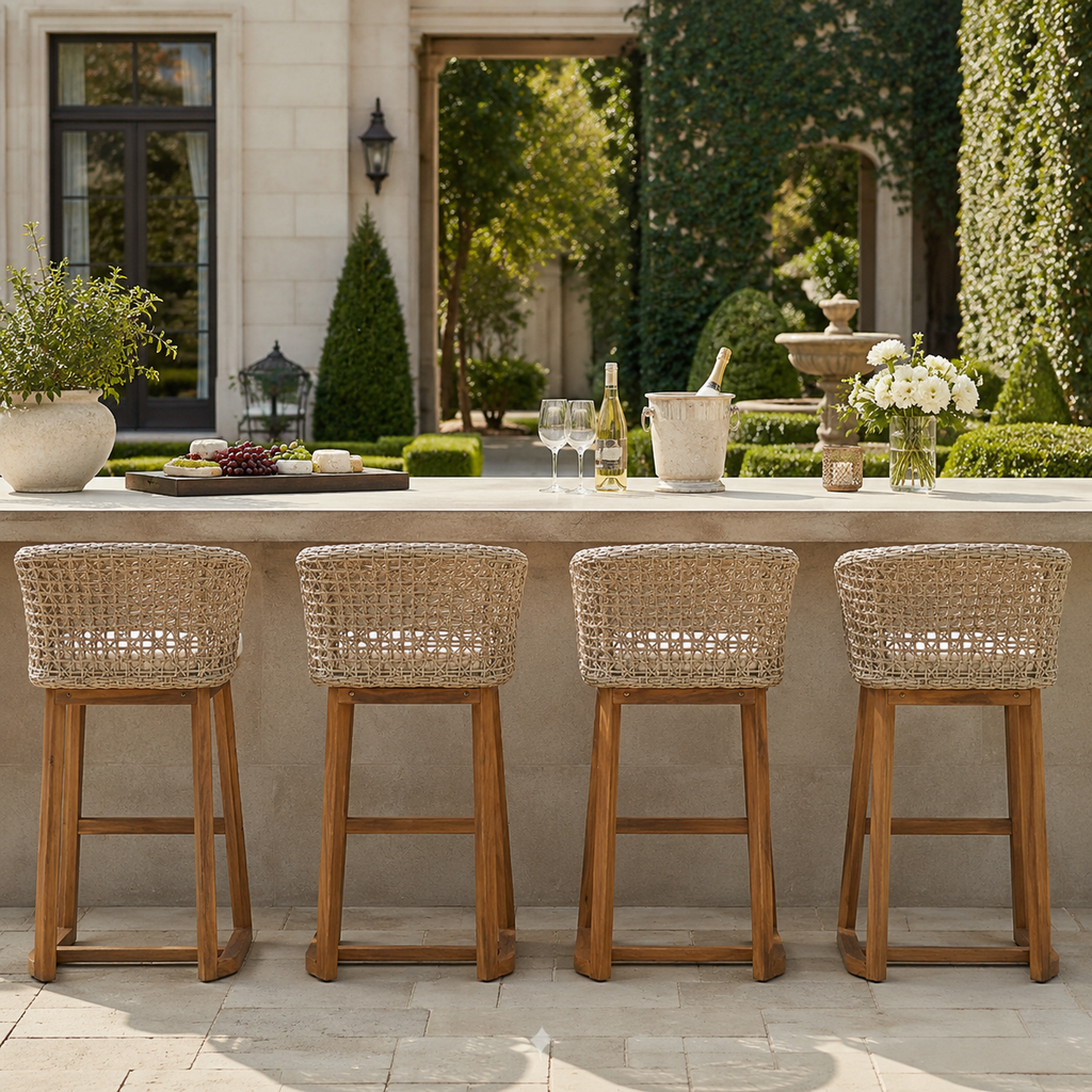 Sonoma Acacia Bar Stools — Set of Four