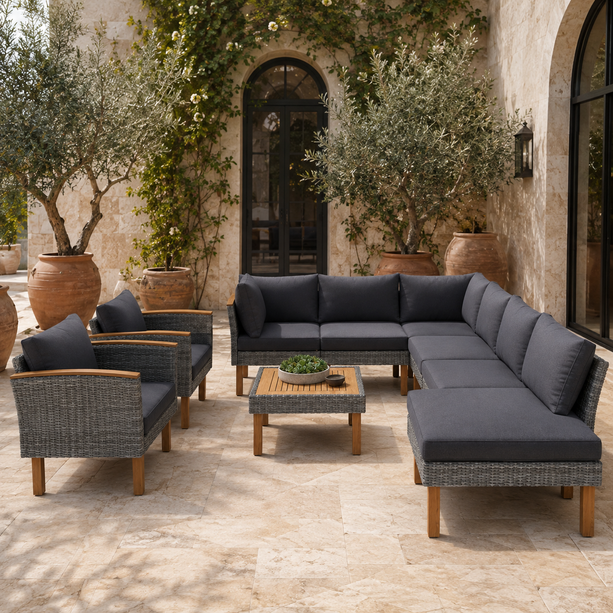 LegsLaguna Nine-Piece Acacia Lounge