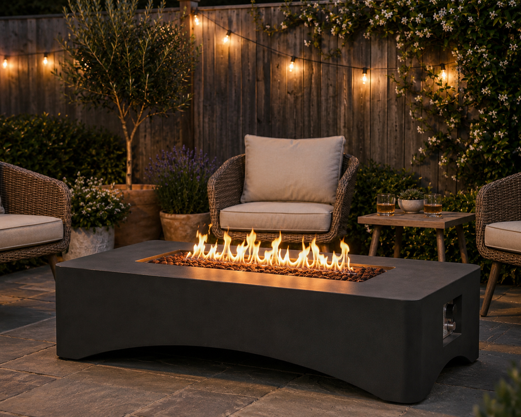 Montecito 56" Architectural Fire Table — Charcoal