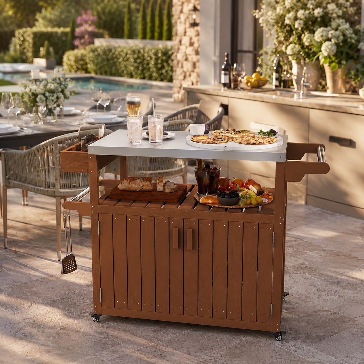 Sorrento Outdoor Serving Cart