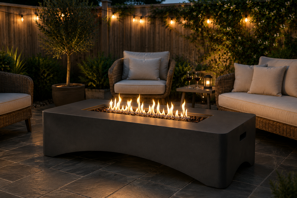 Montecito 56" Architectural Fire Table — Charcoal