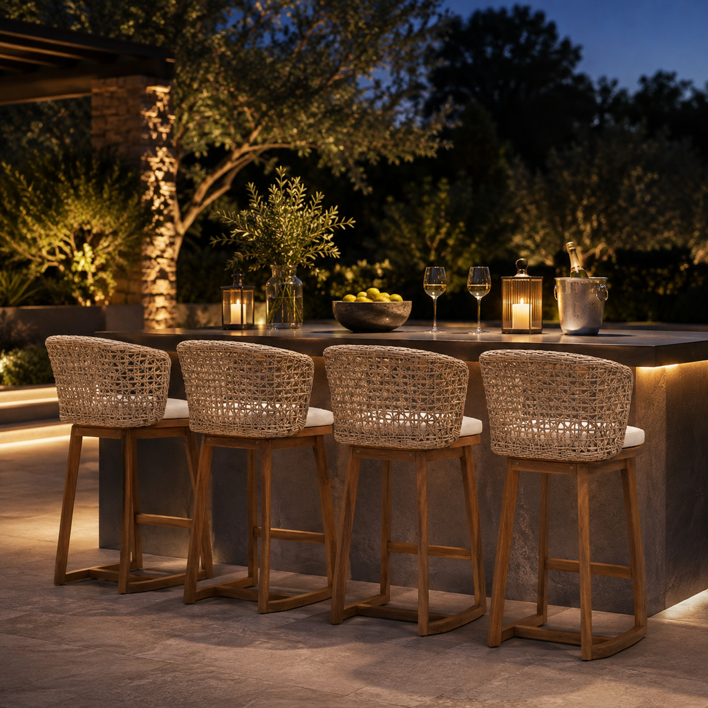 Sonoma Acacia Bar Stools — Set of Four