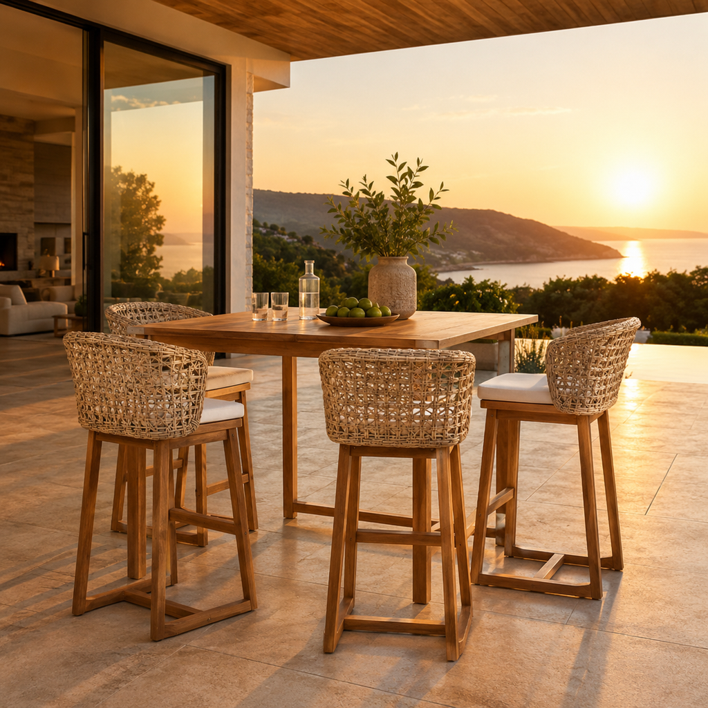 Sonoma Acacia Bar Stools — Set of Four