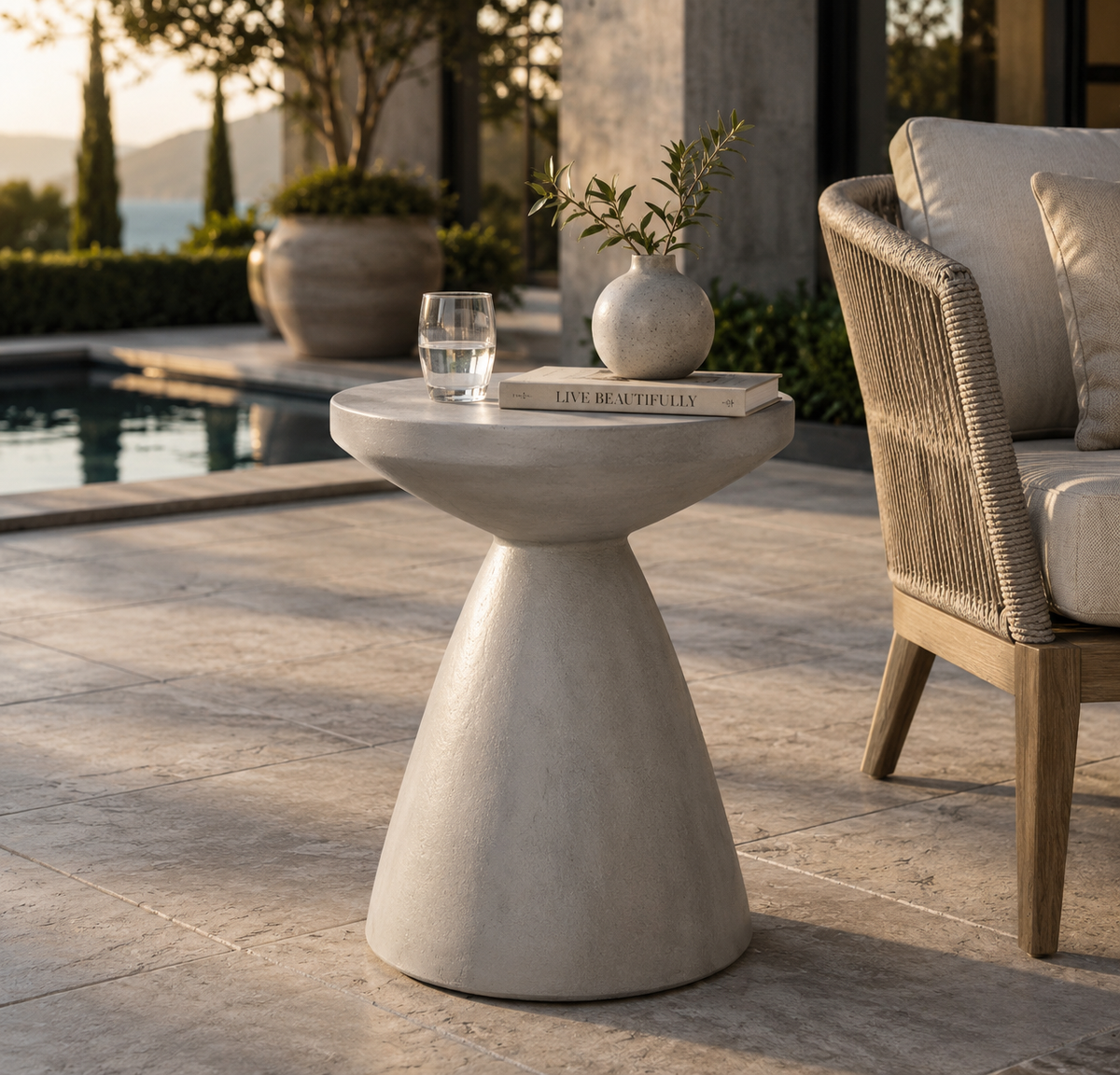 Ojai MGO Pedestal Table