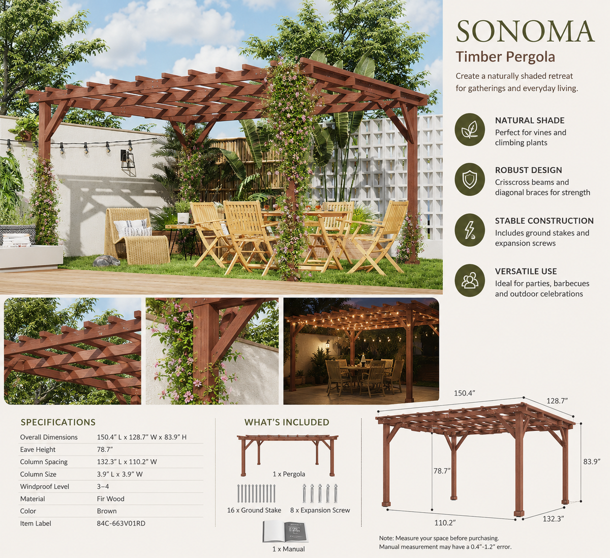 Sonoma Timber Pergola