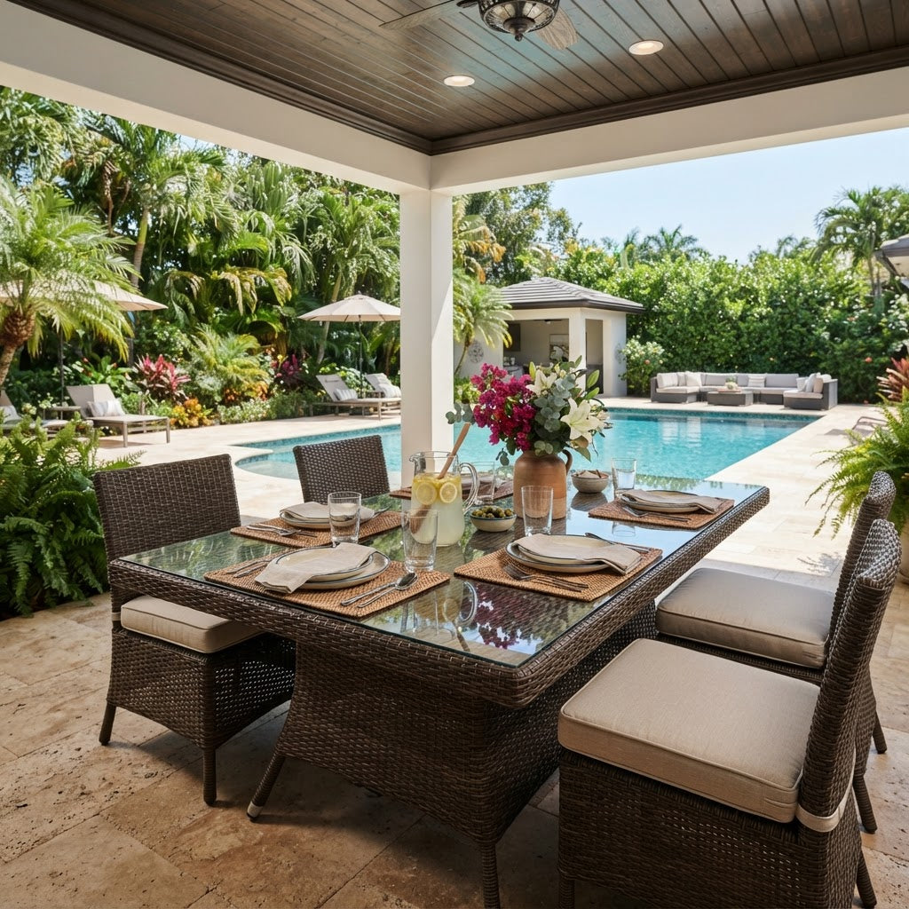 Riviera Wicker Dining Table